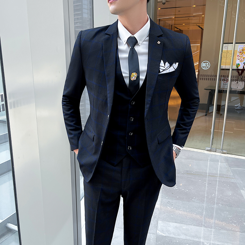 Men'S Formal Wear Waistcoat - Men's 3-Piece Suit Set Stylish Handsome
