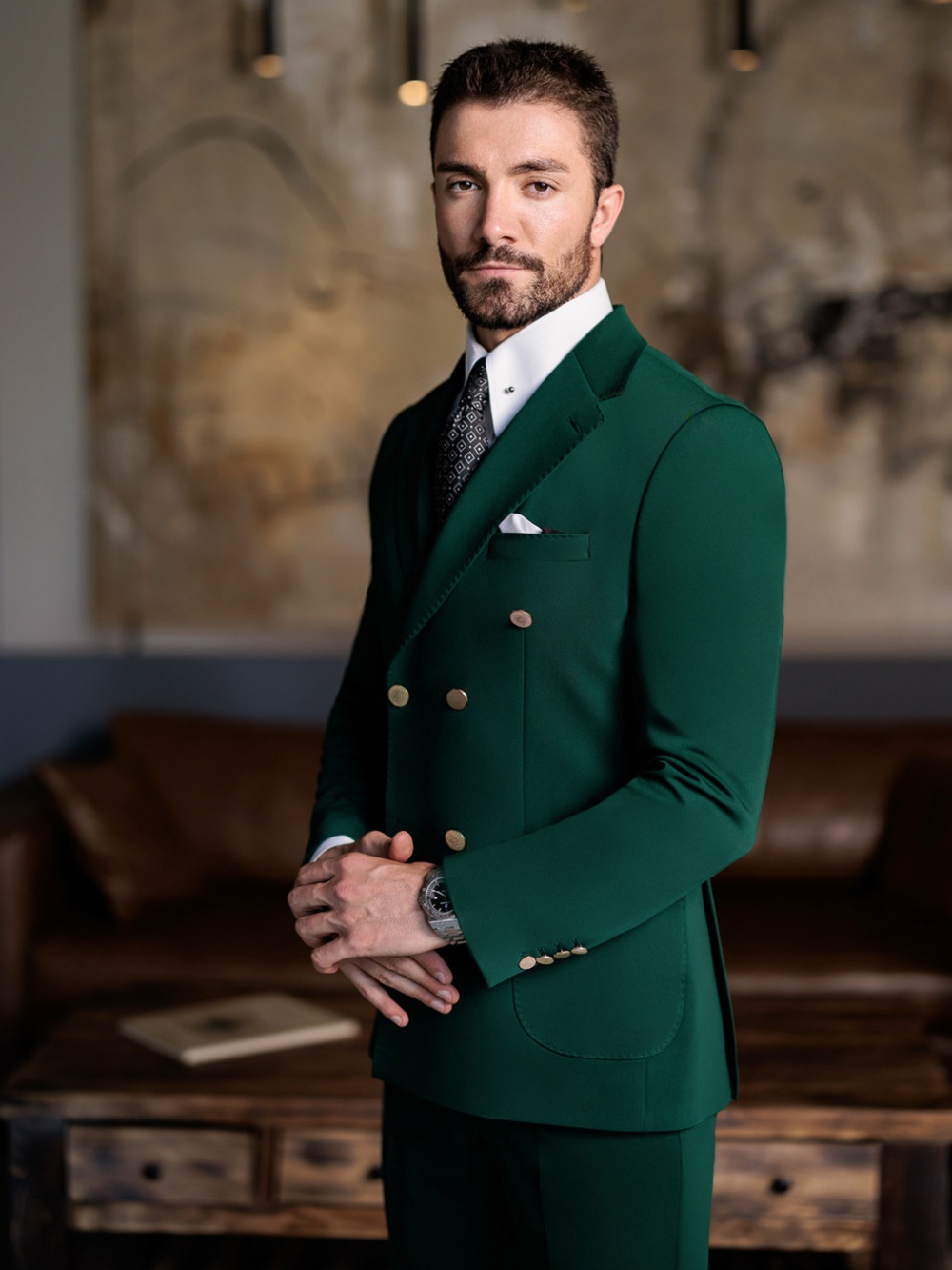 Green Formal Man Slim Fit Suit - đánh giá và giá Men Formal Wear Jacket