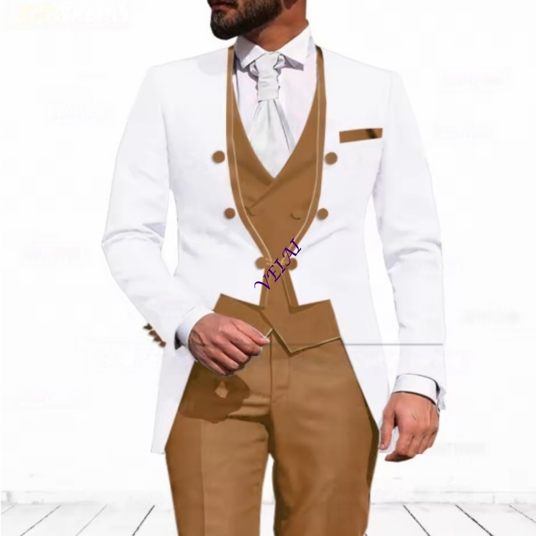 Customized Sky Blue 3-Piece Su - đánh giá và giá Men Formal Wear Jacket