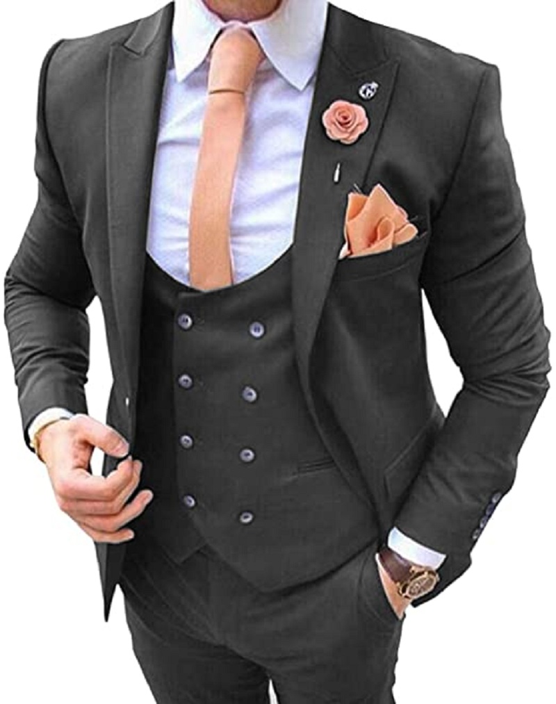 Navy Blue Men's Suits 3 Pcs Co - đánh giá và giá Men Formal Wear Blue