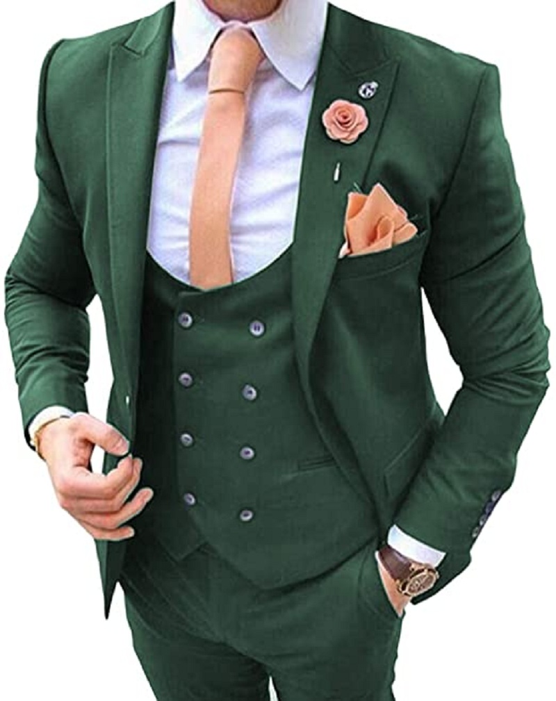 Navy Blue Men's Suits 3 Pcs Co - đánh giá và giá Men Formal Wear Blue