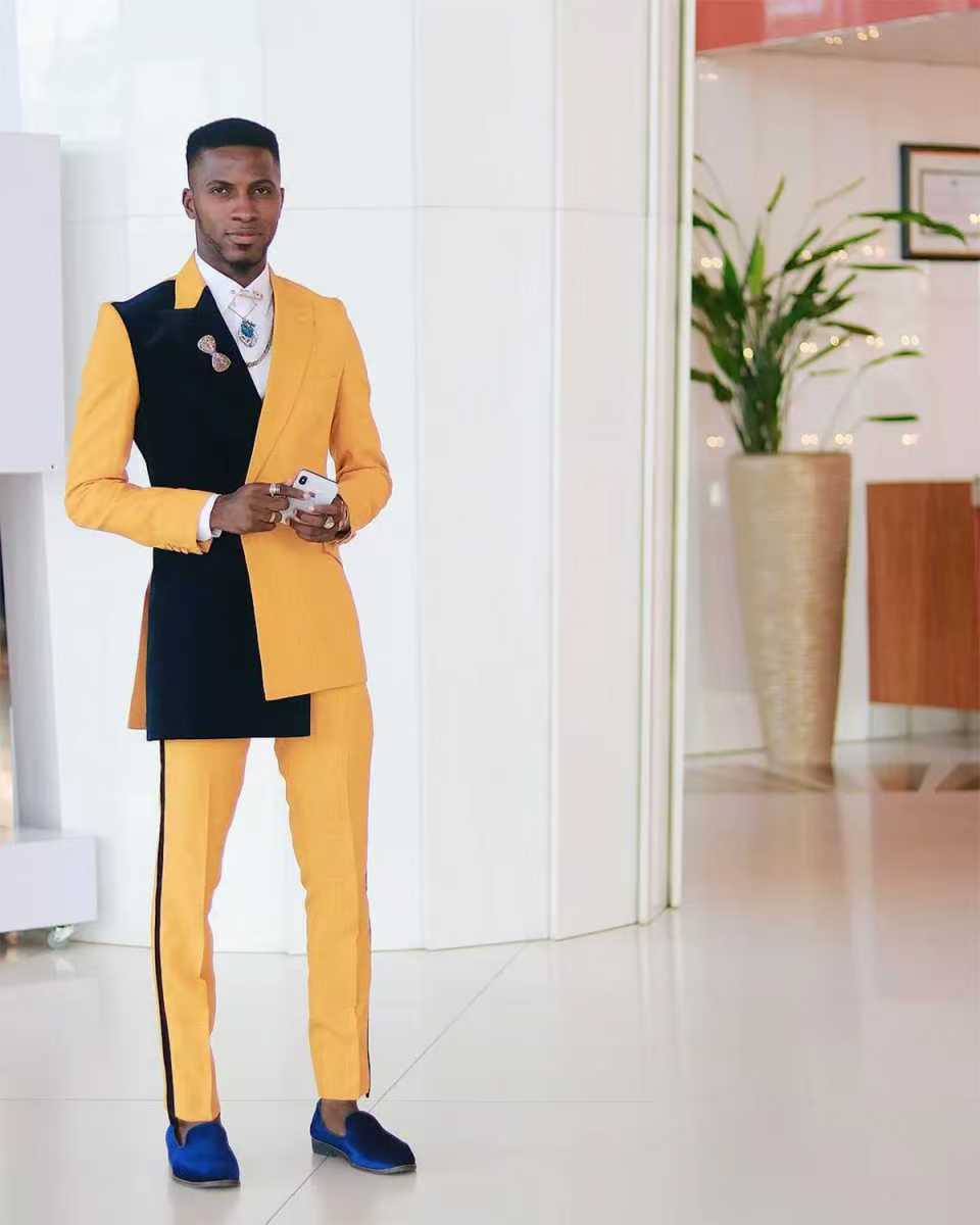 Black Yellow Men Suit Set 2 Pi - đánh giá và giá Formal Wear For Men Yellow