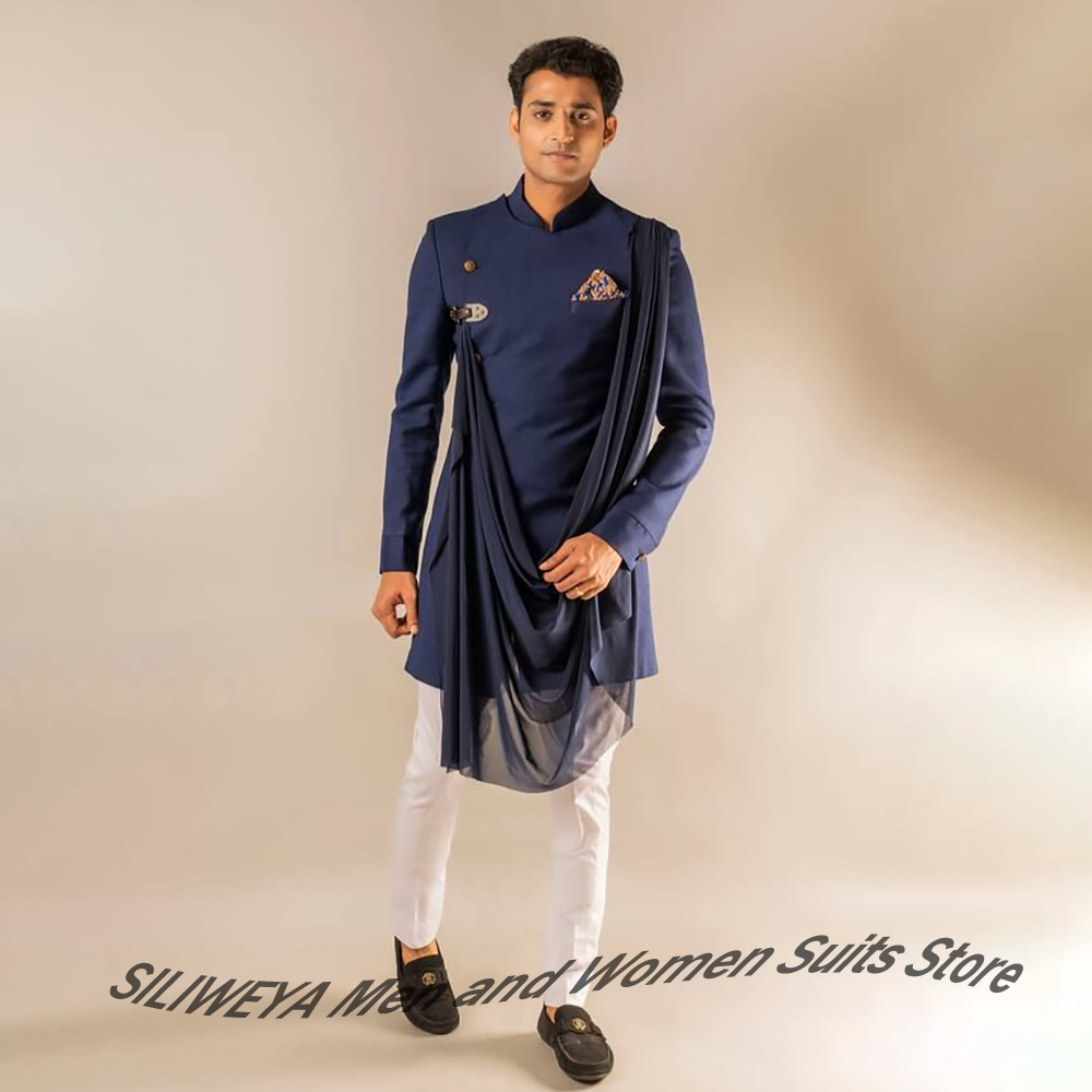 Elegant Men's Navy Blue Indian - đánh giá và giá Men Formal Wear Indian