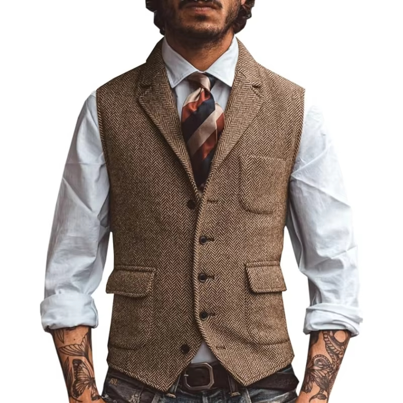 Retro Tweed Men's Vest Herring - đánh giá và giá Men'S Formal Wear Waistcoat