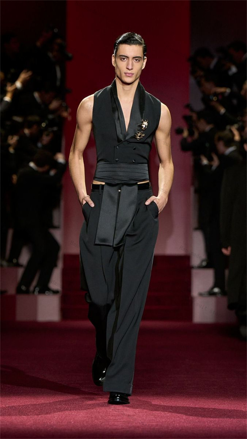 Black Men Suits 2 Piece Vest+P - đánh giá và giá Men'S Formal Wear Waistcoat